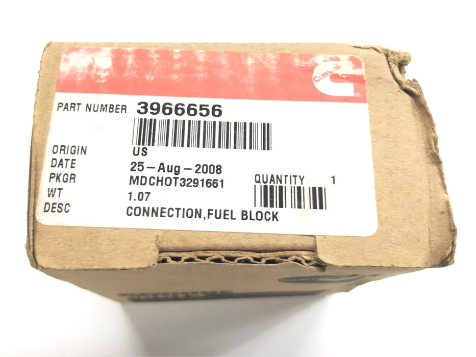 Cummins Fuel Block Connection 3966656 OEM NOS