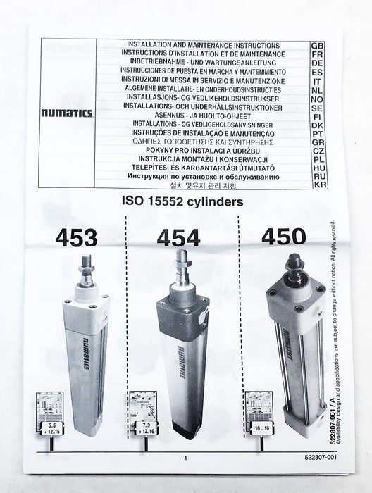 ASCO Numatics Piston/Rod Seal And Cushioning Seal Kit 97802345 NOS