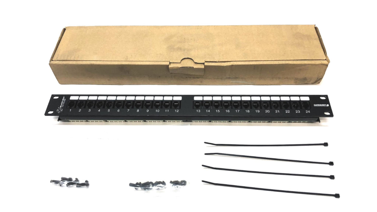 Black Box 24 Port Category 5E Rack Mount Patch Panel 33889 NOS