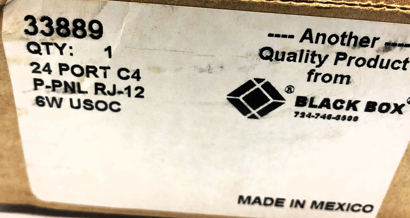 Black Box 24 Port Category 5E Rack Mount Patch Panel 33889 NOS