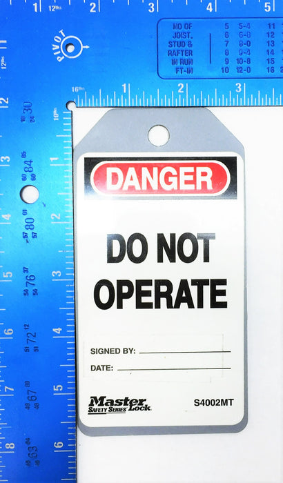 Master Lock "Danger Do Not Operate" Safety Tag S4002MT [Lot of 5] NOS