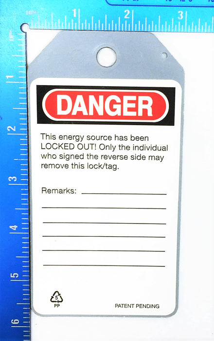 Master Lock "Danger Do Not Operate" Safety Tag S4002MT [Lot of 5] NOS