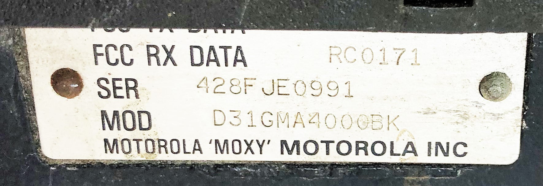 Motorola Transmitter with Microphone D31GMA4000BK PARTS ONLY