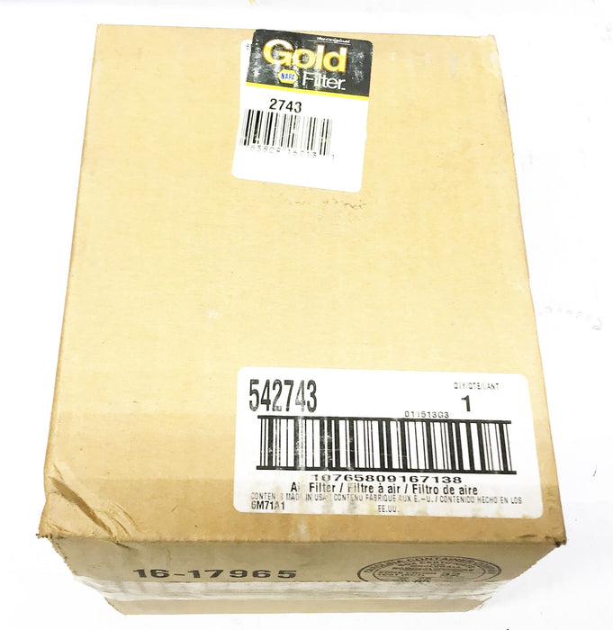 NAPA Gold Air Filter 2743 NOS