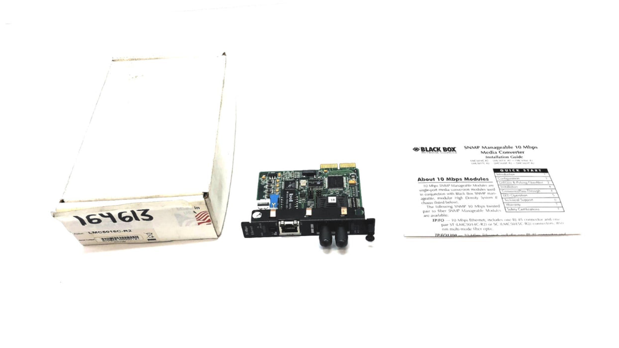 Black Box SNMP 10 MBPS Media Converter LMC5016C-R2 (MM1300) NOS