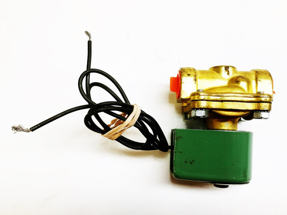 Asco 12 Volt Brass Solenoid Valve, Normally Closed, 1/2" Pipe Size 8210B2 USED