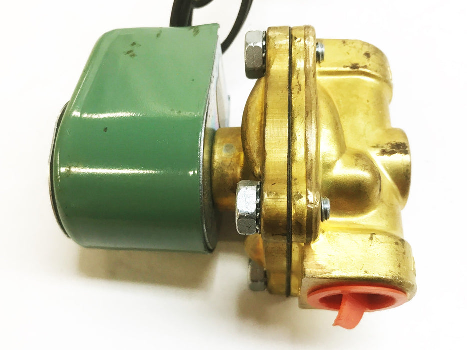 Asco 12 Volt Brass Solenoid Valve, Normally Closed, 1/2" Pipe Size 8210B2 USED