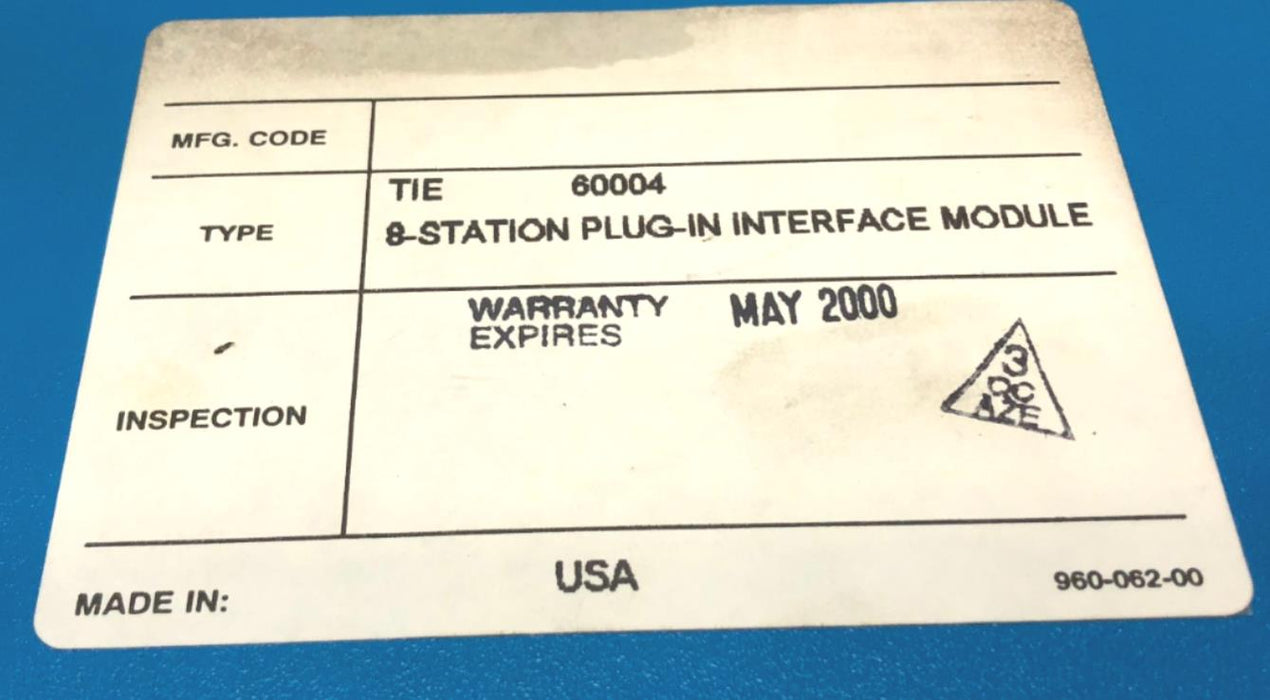 Tie 8-Station Plug-In 60004 NOS