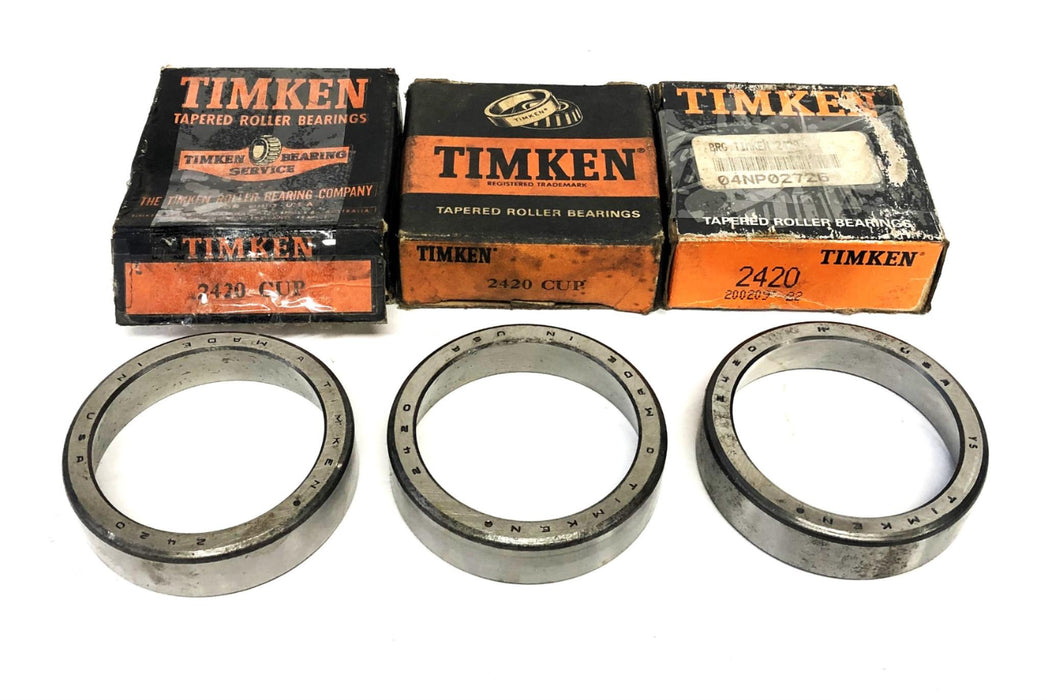 Timken Tapered Roller Bearing Cup 2420 [Lot of 3] NOS