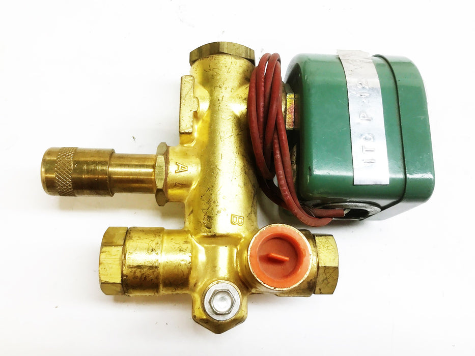 Asco 120 Volt Brass Solenoid Valve, Normally Closed, 3/8" Pipe Size C8300B2 USED