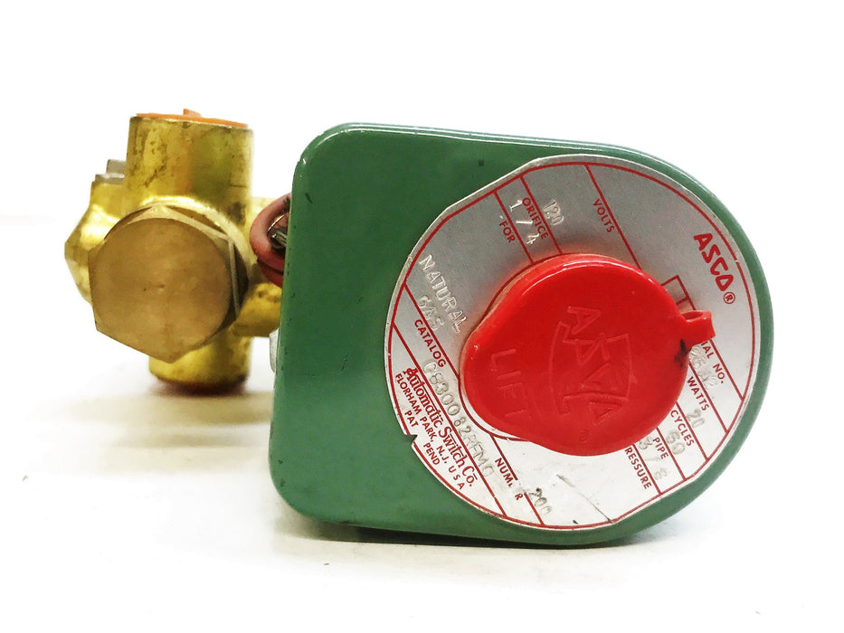Asco 120 Volt Brass Solenoid Valve, Normally Closed, 3/8" Pipe Size C8300B2 USED