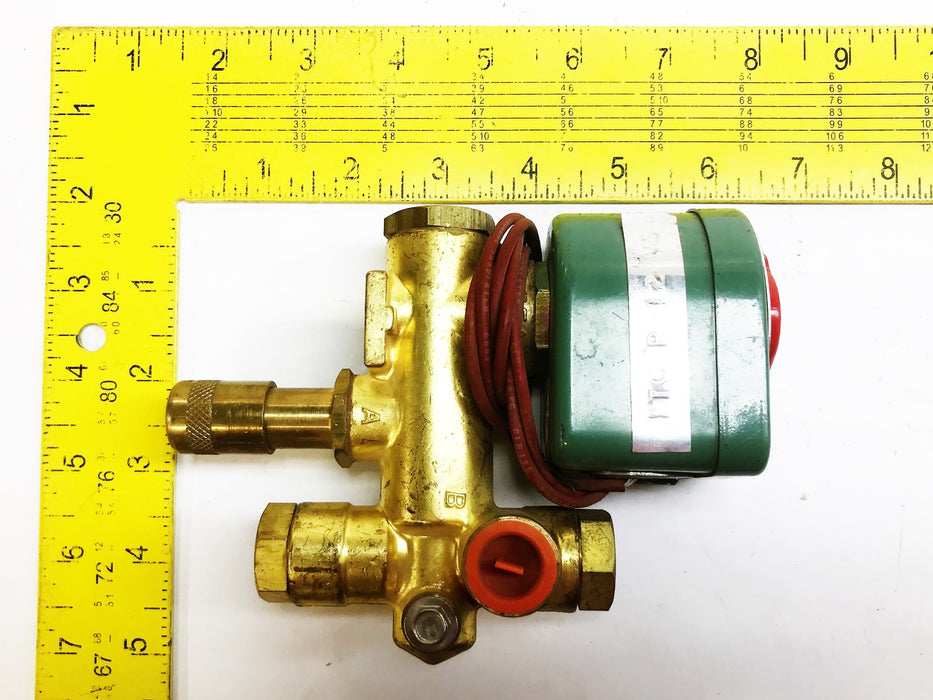 Asco 120 Volt Brass Solenoid Valve, Normally Closed, 3/8" Pipe Size C8300B2 USED