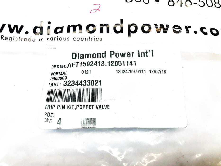 Diamond Power Poppet Valve Trip Pin Kit 3234433021 NOS