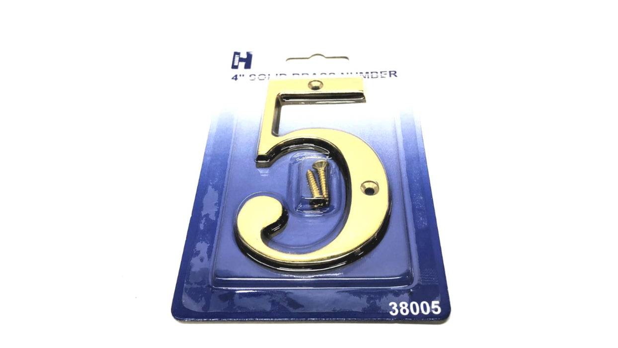 Harney 4" Solid Brass Number 5 38005 [Lot of 5] NOS
