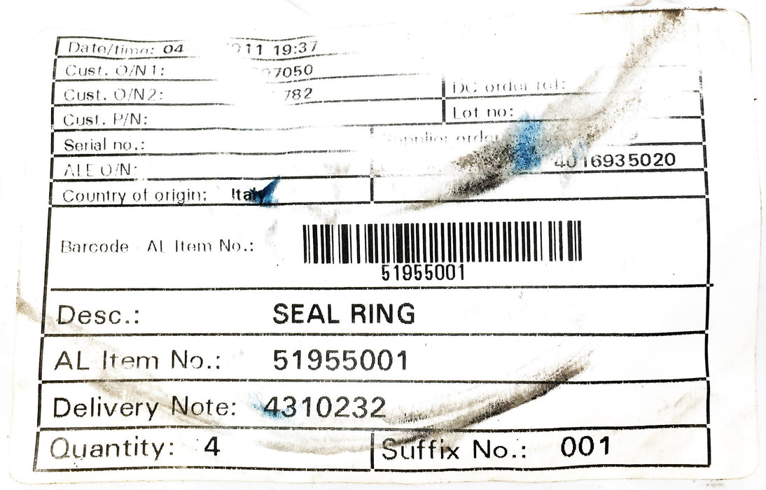 Alfa Laval Seal Ring 51955001 [Lot of 3] NOS