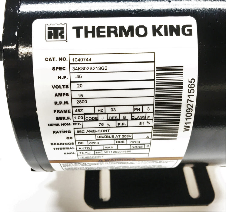 Thermo King OEM Brushless Motor Assembly 104-744 (1E45624G01) NOS
