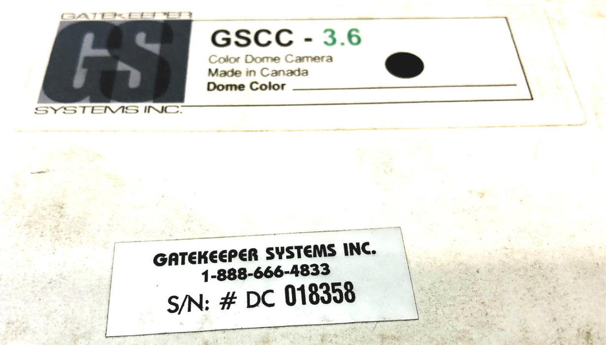 Gatekeeper Systems Color Dome Camera With 2 Extra Lens DC018358 USED