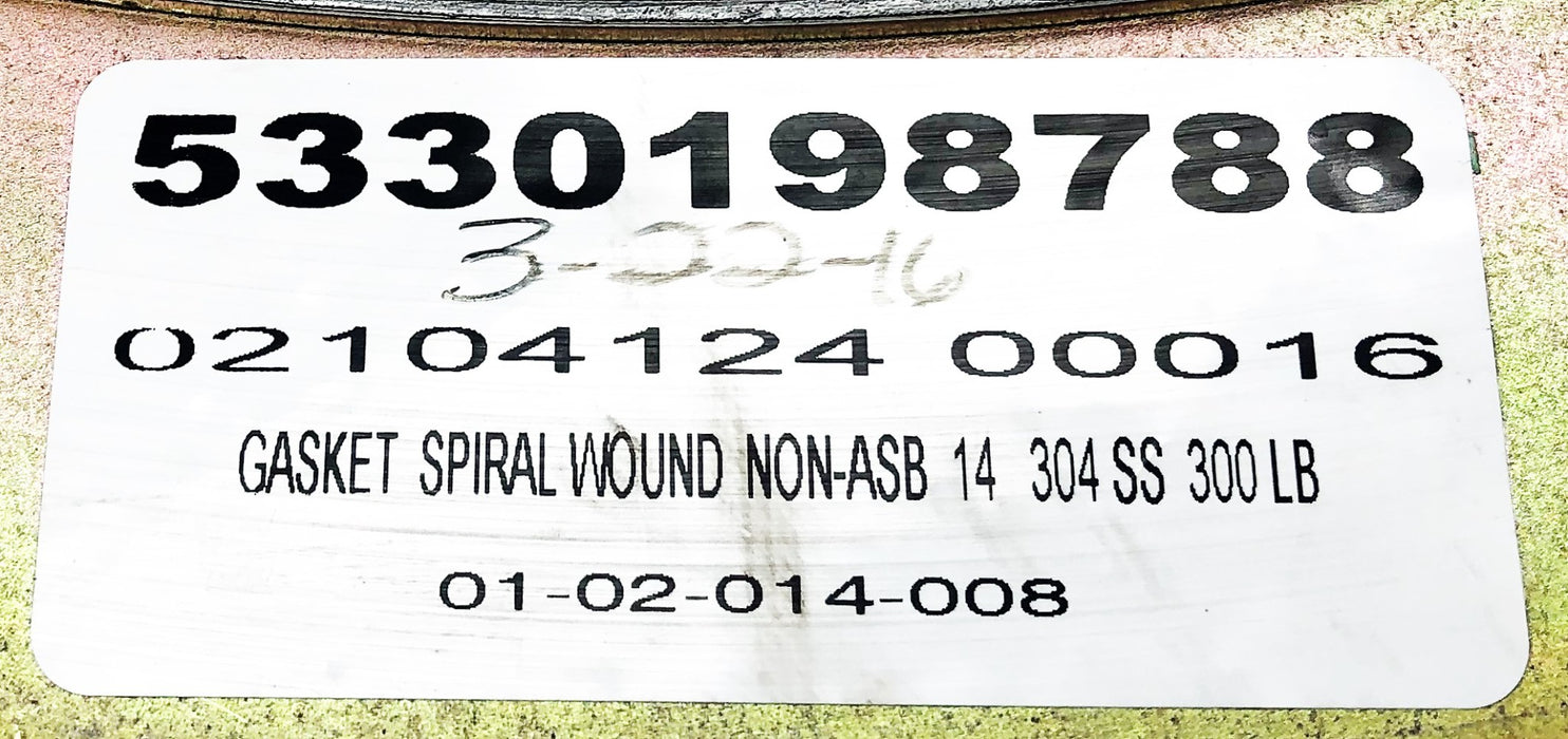 Teadit 14 Inch ID Gasket B16.20 304/FG 300# ASME NOS