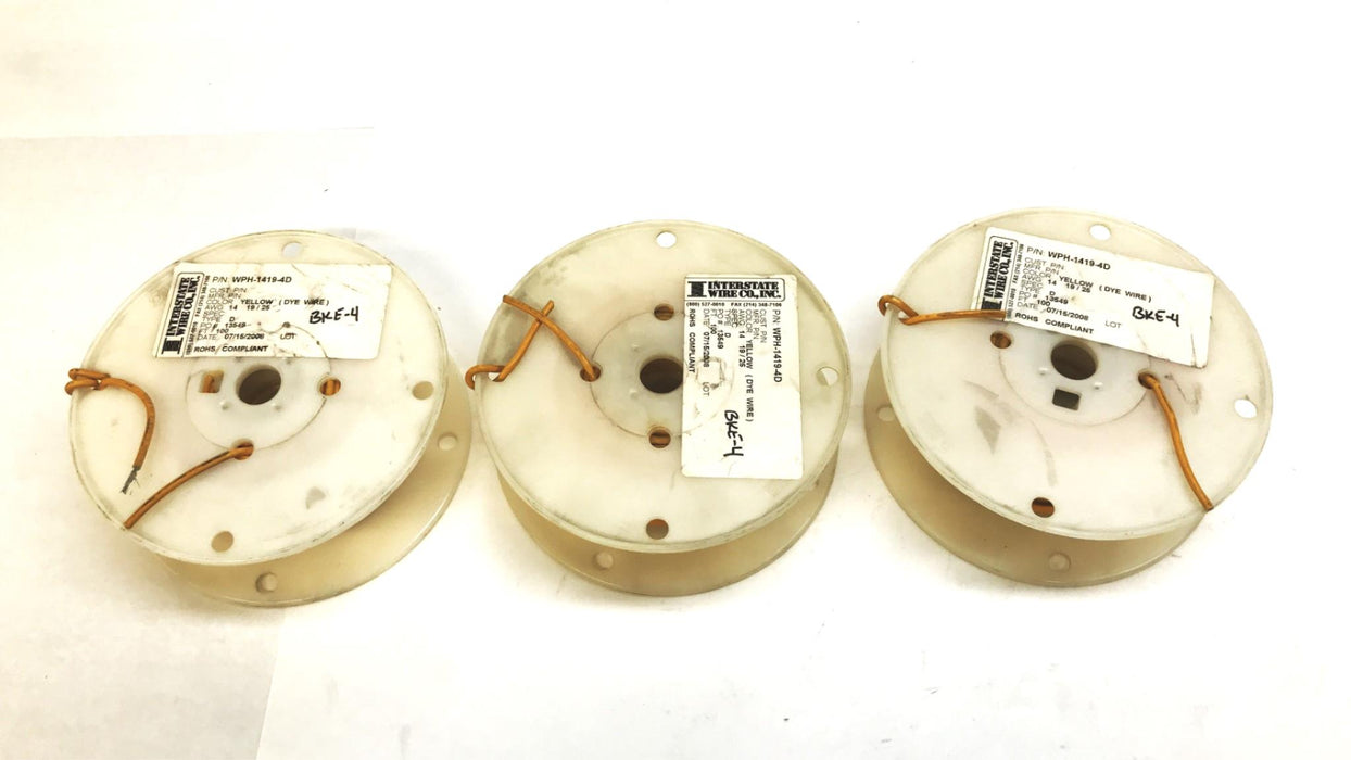 Interstate Wire Hookup/Lead Wire, 100 Foot Roll, WPH-1419-4D [Lot of 3] NOS