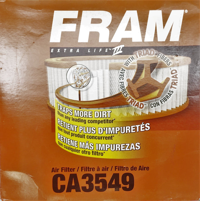 FRAM Extra Life Air Filter CA3549 [Lot of 2] NOS