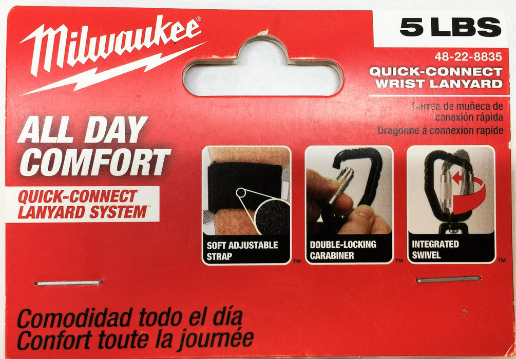 Milwaukee 5lbs. Quick-Connect Wrist Lanyard All Day Comfort 48-22-8835 NOS