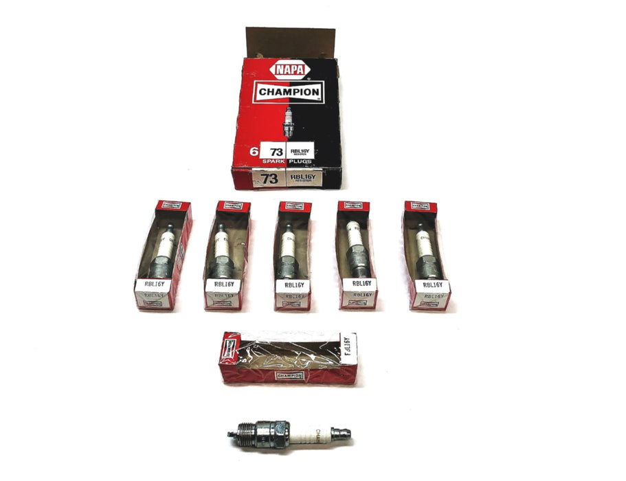 Champion Resistor Spark Plugs Stock 73 RBL16Y [Lot of 6] NOS