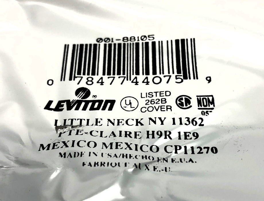 Leviton 2 Gang 1 Toggle White Wallplate 001-88105 (262B) [Lot of 10] NOS