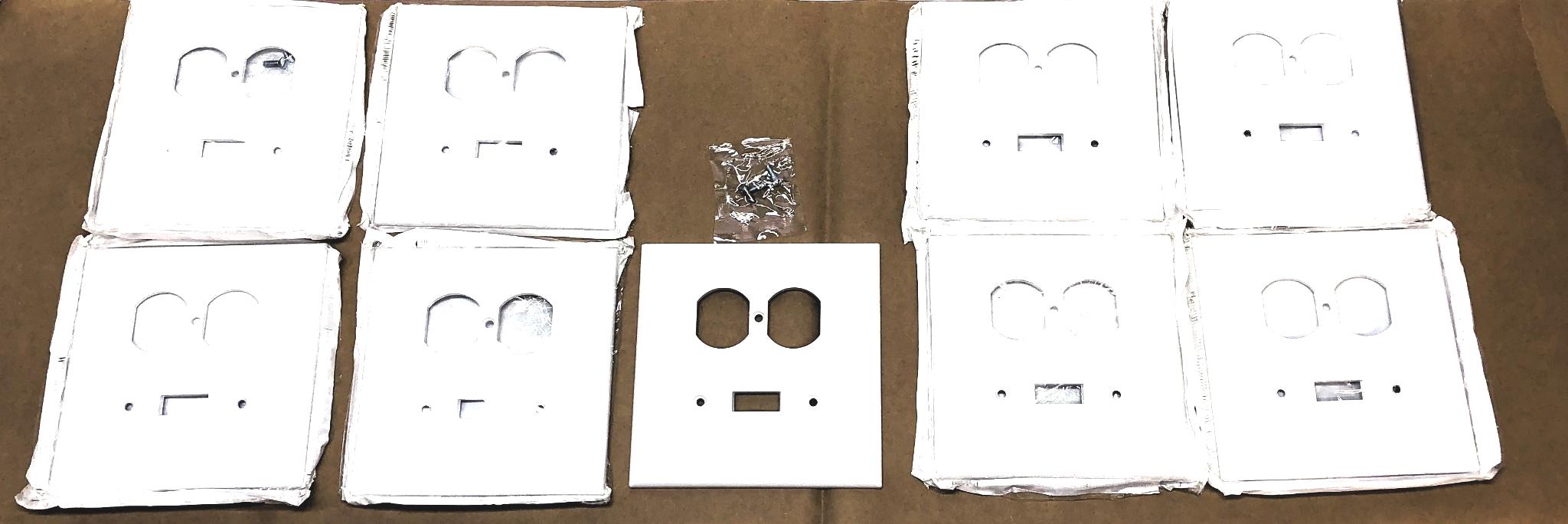 Leviton 2 Gang 1 Toggle White Wallplate 001-88105 (262B) [Lot of 9] NOS
