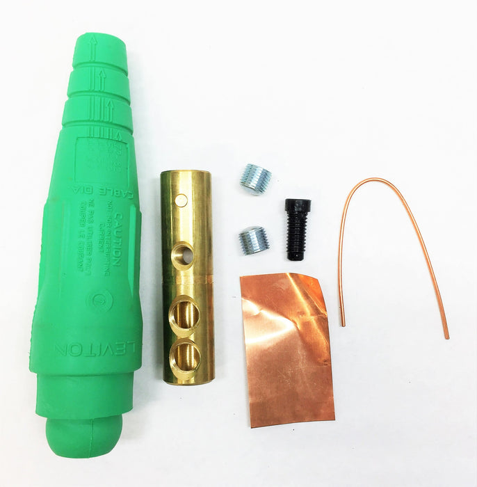 Leviton Green Female Detachable Double-Set Screw Plug 165-18D31-UG NOS