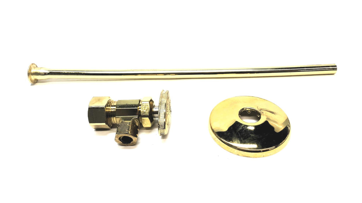 Fluidyne Ansonia Polished Brass Toilet Supply Kit A1212 PB (CR1912DL) NOS