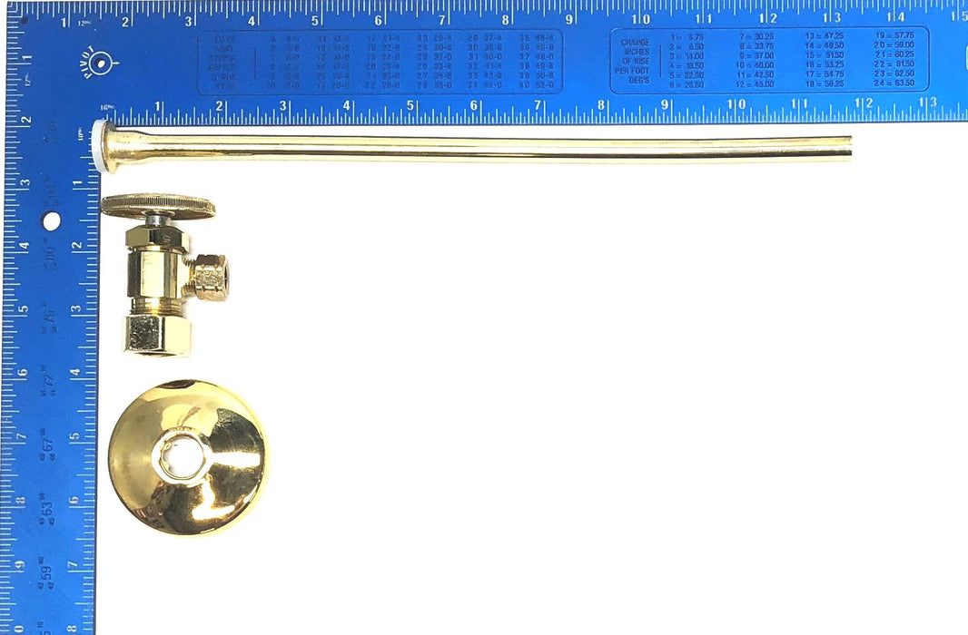 Fluidyne Ansonia Polished Brass Toilet Supply Kit A1212 PB (CR1912DL) NOS