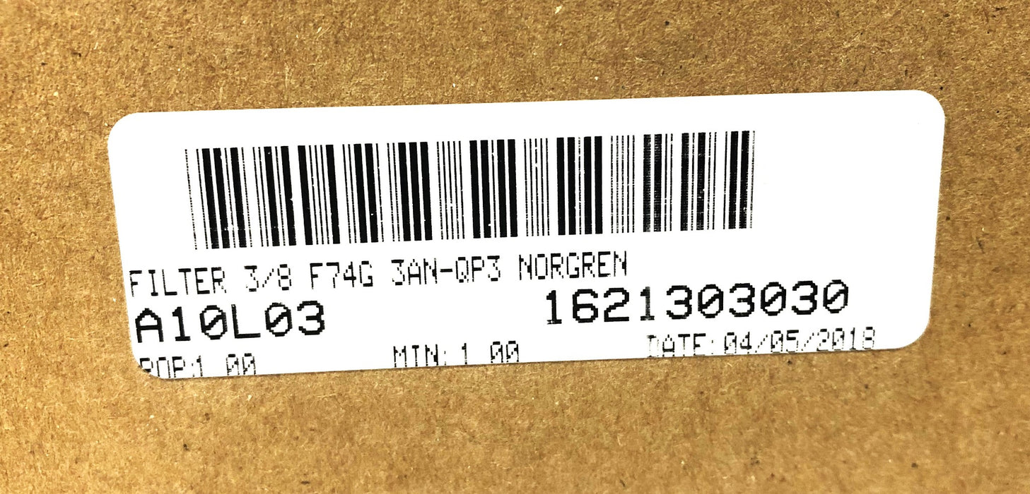 Norgren Excelon 3/8 Inch Pneumatic Filter F74G-3AN-QP3 NOS