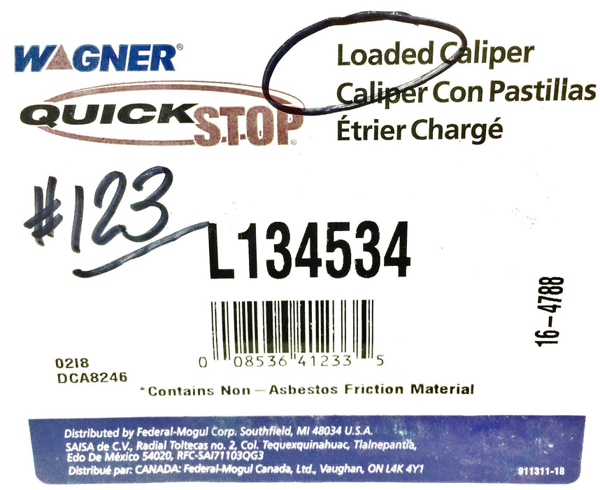 Federal Mogul/Wagner Quick Stop Loaded Caliper L134534 NOS