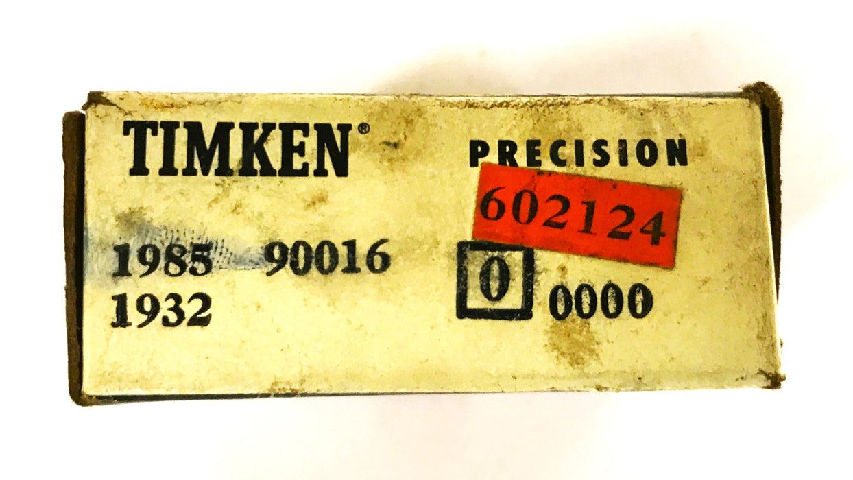 Timken Roller Bearing Cone and Cup Assembly 1985-90016 NOS