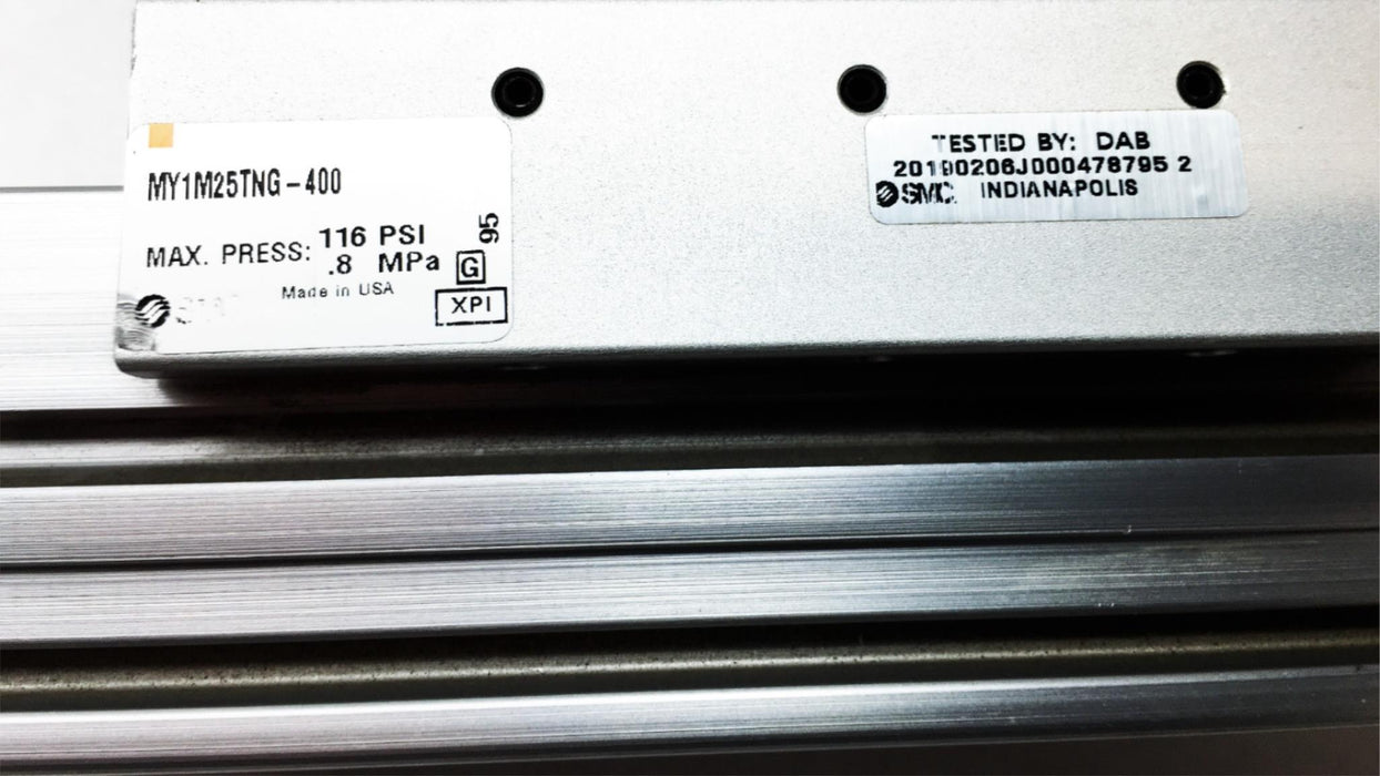 SMC 116PSI .8MPa Slide Bearing Guide MY1M25TNG-400 USED