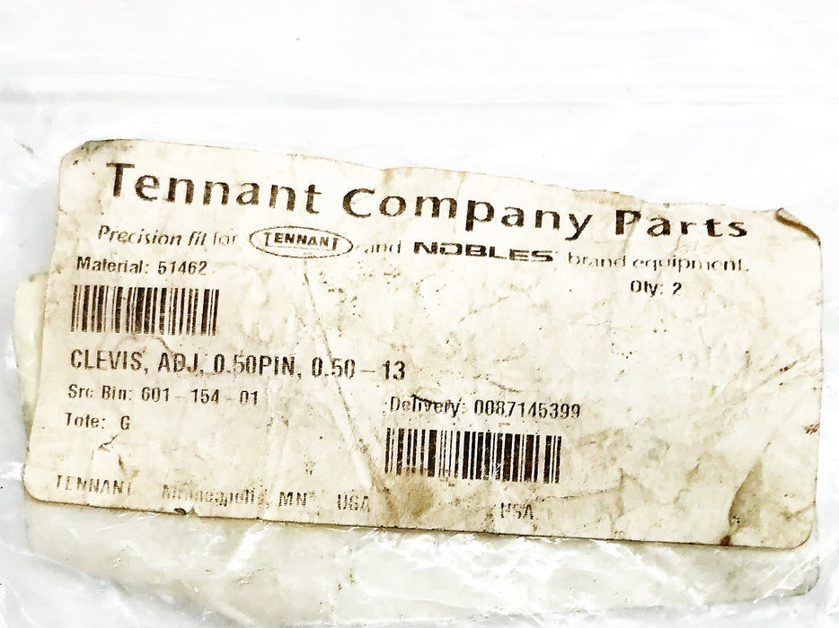 Tennant OEM Clevis 0.50 Pin 51462 [Lot of 2] NOS
