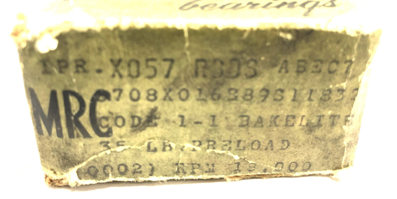 MRC Duplex Precision Single Row Ball Bearing Set X057RBDS NOS