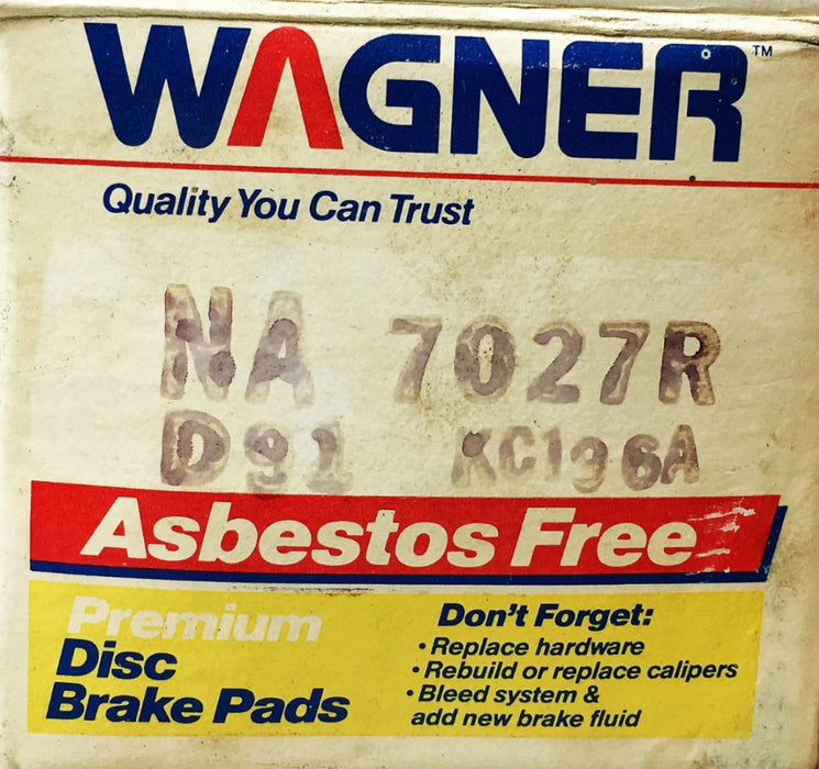 Wagner Disc Brake Pad Set NA-7027R NOS