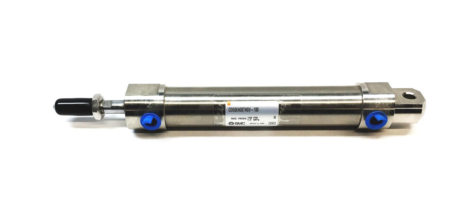 SMC 145PSI 1.0MPa Stainless Steel Cylinder CDG5EN25TNSV-100 NOS