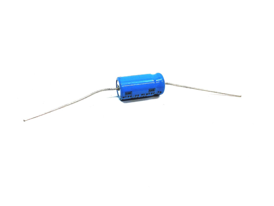 CDE 100 MFD 25 VDC Axial Electrolyitc Capacitor NLW100-25 [Lot of 5] NOS