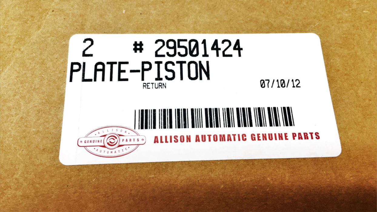 Allison Transmission 2 Piece Piston Return Plate Set 29501424 NOS