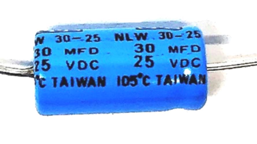 CDE 30 MFD 25 VDC Axial Electrolyitc Capacitor NLW30-25 [Lot of 8] NOS