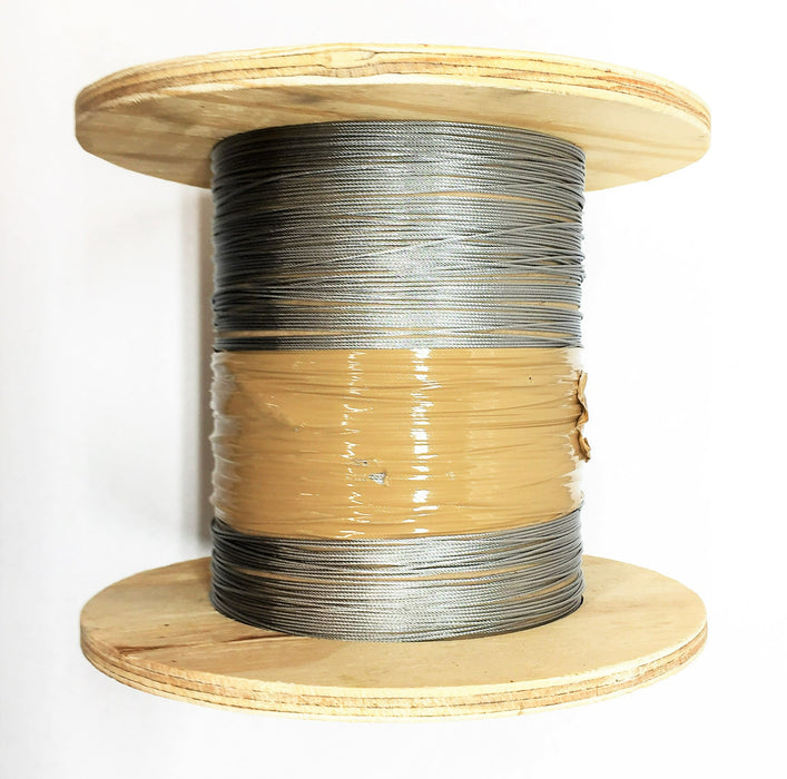 Unbranded Stainless Steel Wire Rope Cable 7x7 250' Reel NOS