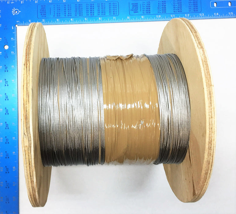 Unbranded Stainless Steel Wire Rope Cable 7x7 250' Reel NOS