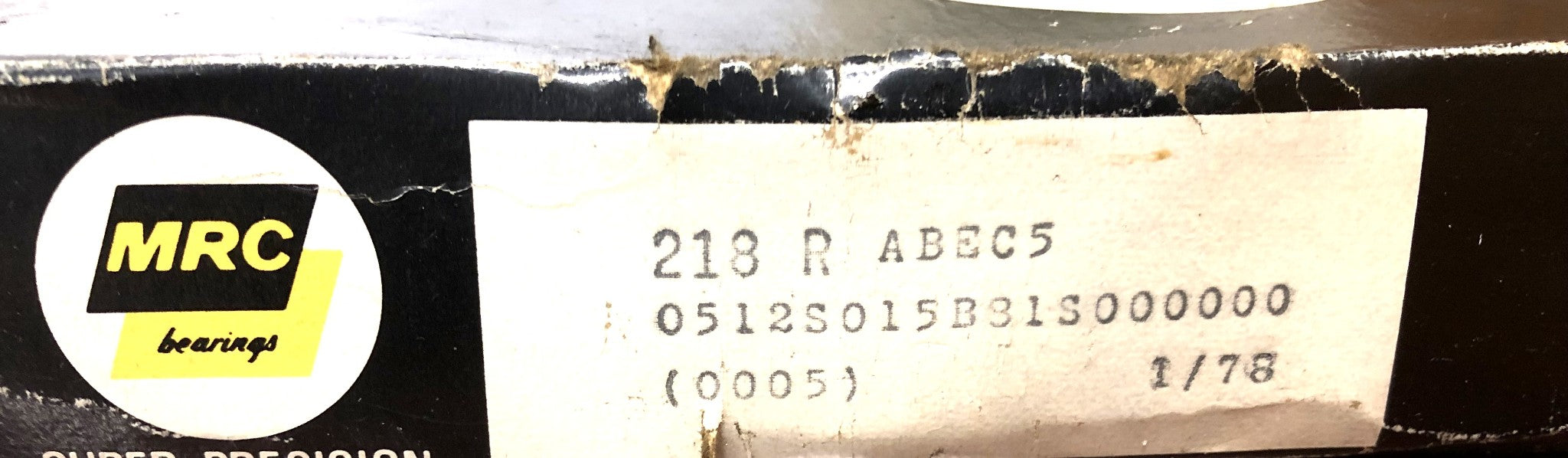 MRC Precision Shielded Single Row Ball Bearing 218R ABEC5 NOS
