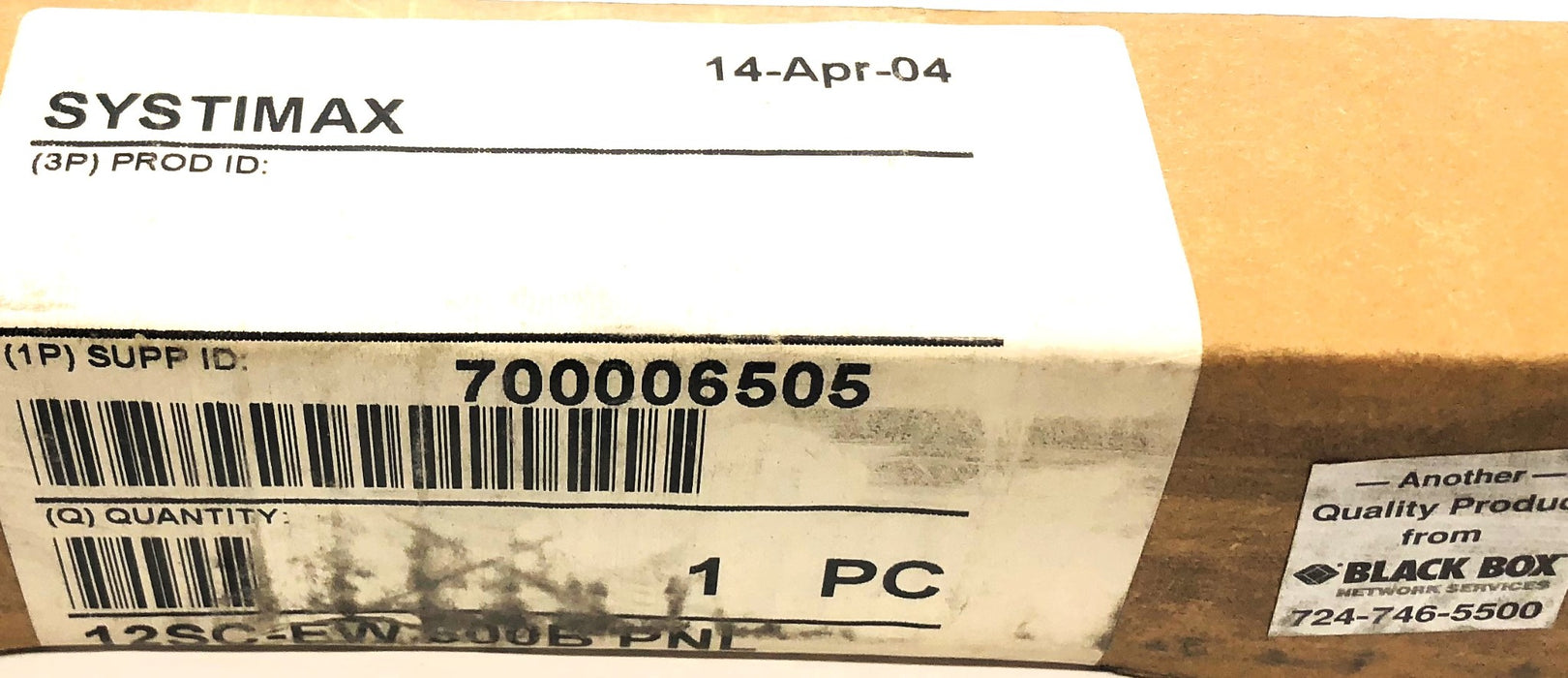 Black Box Systimax 12 Port Fiber Optic Panel 860072362 (700006505) NOS