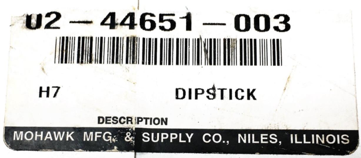 Mohawk Transmission Dipstick For Bus 02-44651-003 NOS