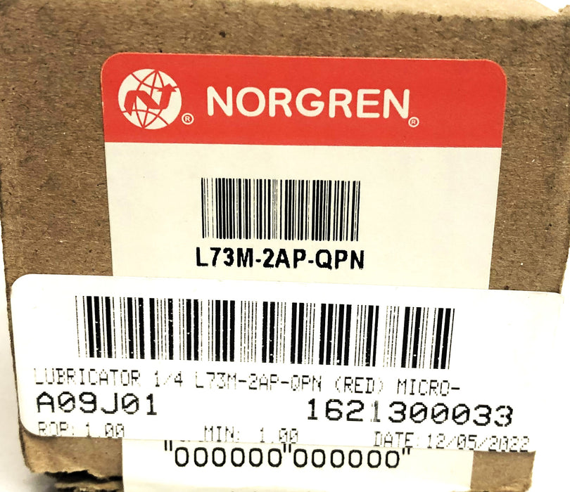 Norgren Excelon 1/4 Inch Pneumatic Lubricator L73M-2AP-QPN USED