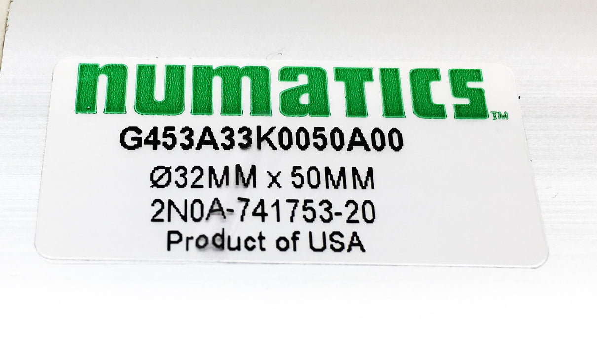Numatics Pneumatic Cylinder G453A33K0050A00 NOS