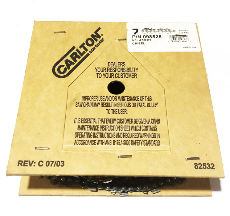 Carlton 25 Foot Chainsaw Chain 098-525 NOS